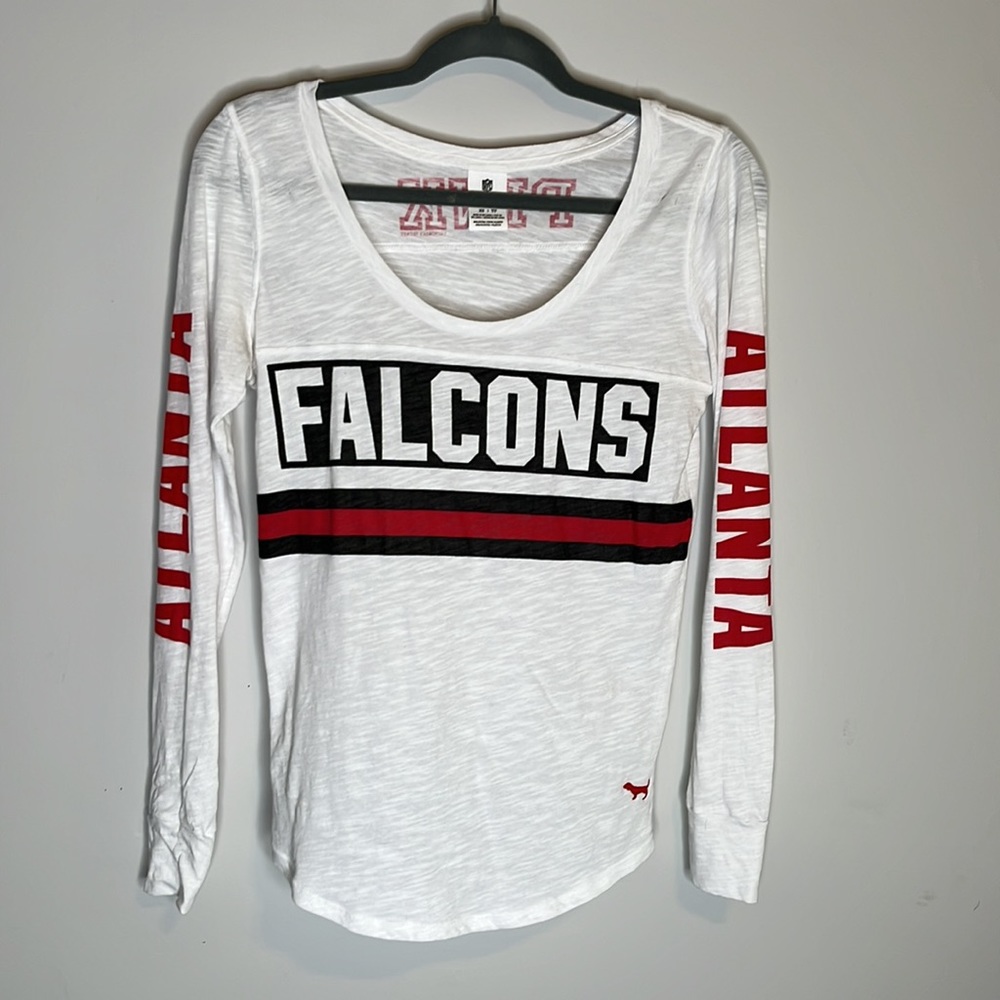Victoria Secret PINK Atlanta Falcons Team Crew Neck Long Sleeve T-Shirt Tank Top